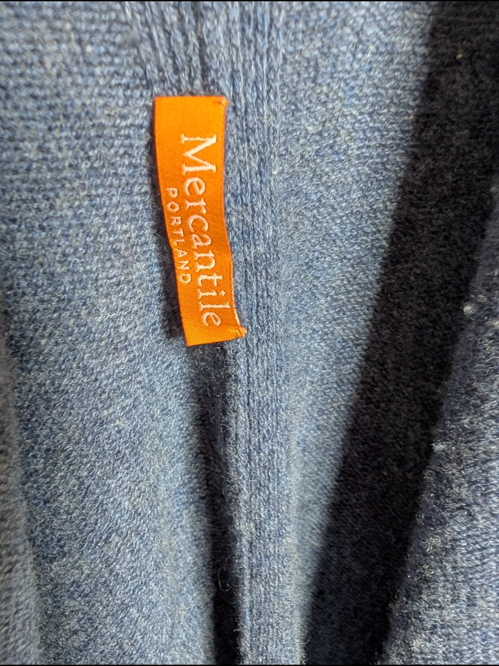 Mercantile Portland‎ 100% Cashmere Poncho Cape V-Neck Steel Blue